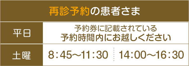 再診予約の患者さま